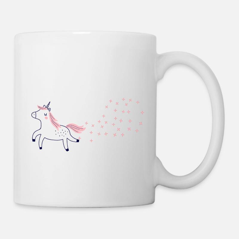 Glitzer-Pupsendes Einhorn - Tasse - Weiß