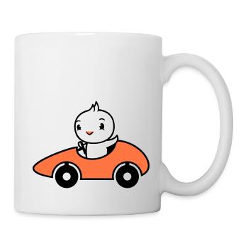 Bird Drives Voiture de course rapide Voiture de sport - Mug blanc - blanc - Droite