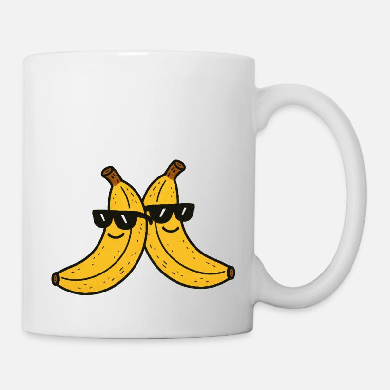 Lunettes de soleil banane 2 - Mug blanc - blanc