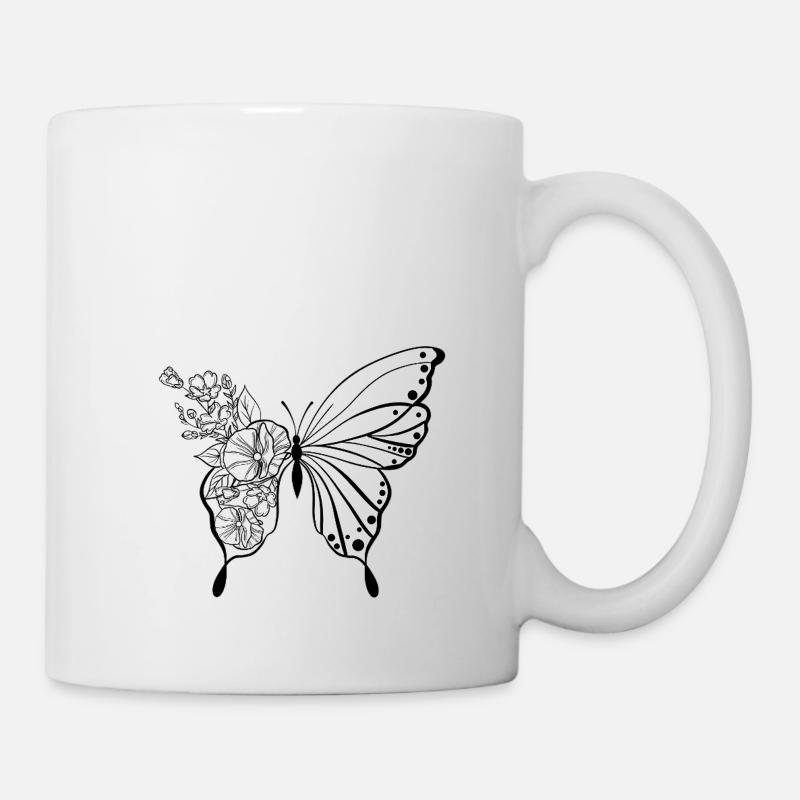 Schmetterling - Tasse - Weiß