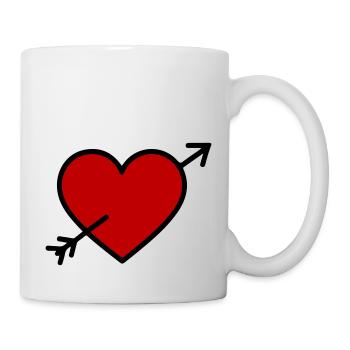 Herz Symbol Pfeil - Tasse - Weiß - Rechts