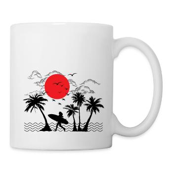 SUMMER surf beach - Mug - white - Right