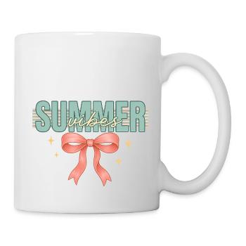 Summer vibe pink Bow png | Summer coquette bow - Mug - white - Right