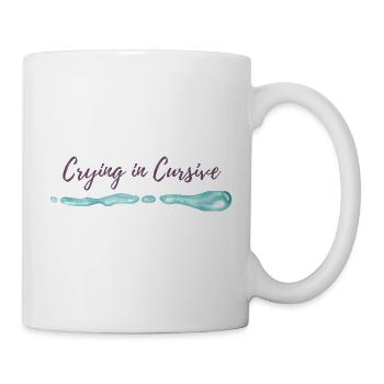 Weinen im kursiven Hemd – Soft Girl Sad Ästhetik - Tasse - Weiß - Rechts