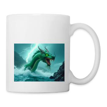 Jiao, stürmischer Wasserdrache der chinesischen Mythologie - Tasse - Weiß - Rechts