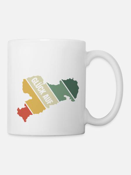 Retro Sachsen Gruss - Tasse - Weiß