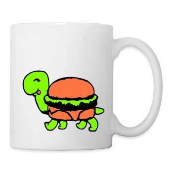 Turtle Hamburger Cheeseburger Fast-Food Fun - Mug blanc - blanc - Droite