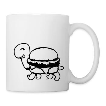 Turtle Hamburger Cheeseburger Fast-Food Fun - Mug blanc - blanc - Droite