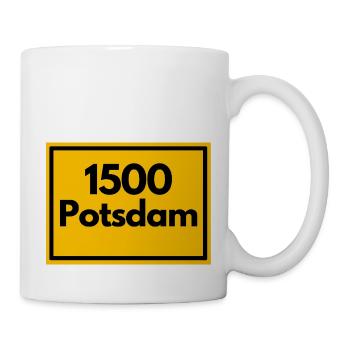 Ortsschild - damals Retro alte PLZ 1500 Potsdam - Tasse - Weiß - Rechts