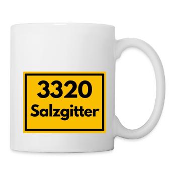 Ortsschild - damals Retro alte PLZ 3320 SALZGITTER - Tasse - Weiß - Rechts