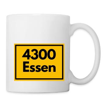 Town sign - then retro old zip code 4300 ESSEN - Mug - white - Right