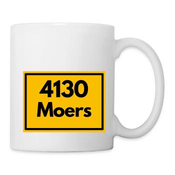 Ortsschild - damals Retro alte PLZ 4130 MOERS - Tasse - Weiß - Rechts