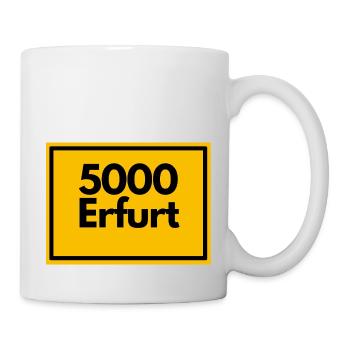 Ortsschild - damals Retro alte PLZ 5000 ERFURT - Tasse - Weiß - Rechts
