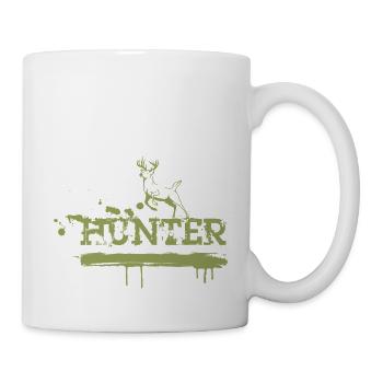 Hirsch Naturkunst Hunter Schriftzug - Tasse - Weiß - Rechts