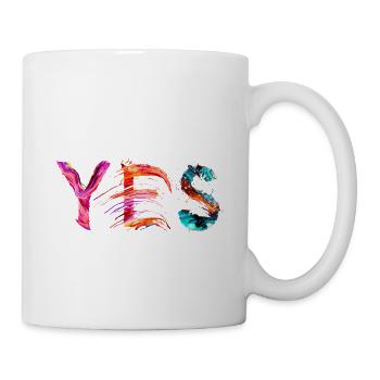 YES – Farbstarkes Statement für Freiheit & Kreativ - Tasse - Weiß - Rechts