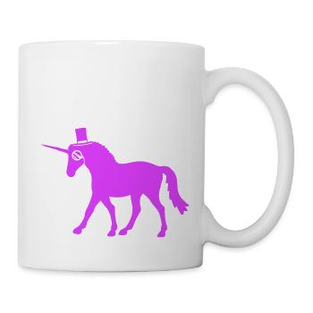 Einhorn Sir Gentleman Mr. reich Monokel Zylinder - Tasse - Weiß - Rechts