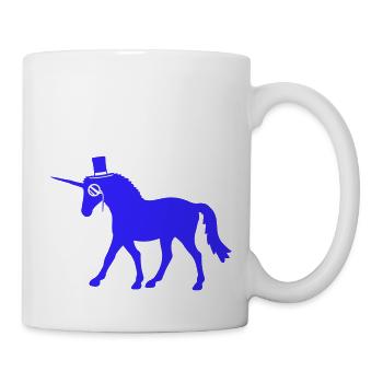 Einhorn Sir Gentleman Mr. reich Monokel Zylinder - Tasse - Weiß - Rechts