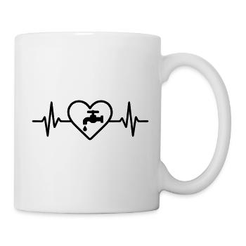 Plombier Robinet Cœur - Mug blanc - blanc - Droite