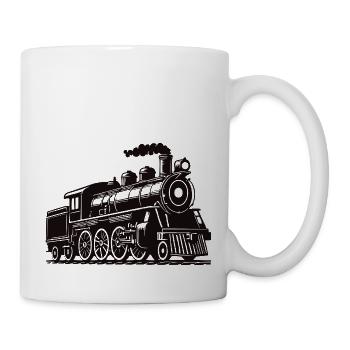 lokomotive silhouette - Tasse - Weiß - Rechts