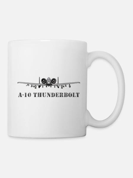 A-10 Thunderbolt Kampfflugzeug Design - Tasse - Weiß