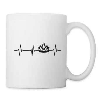 Zimmerer Zunftzeichen Herzschlag Zimmermann - Tasse - Weiß - Rechts