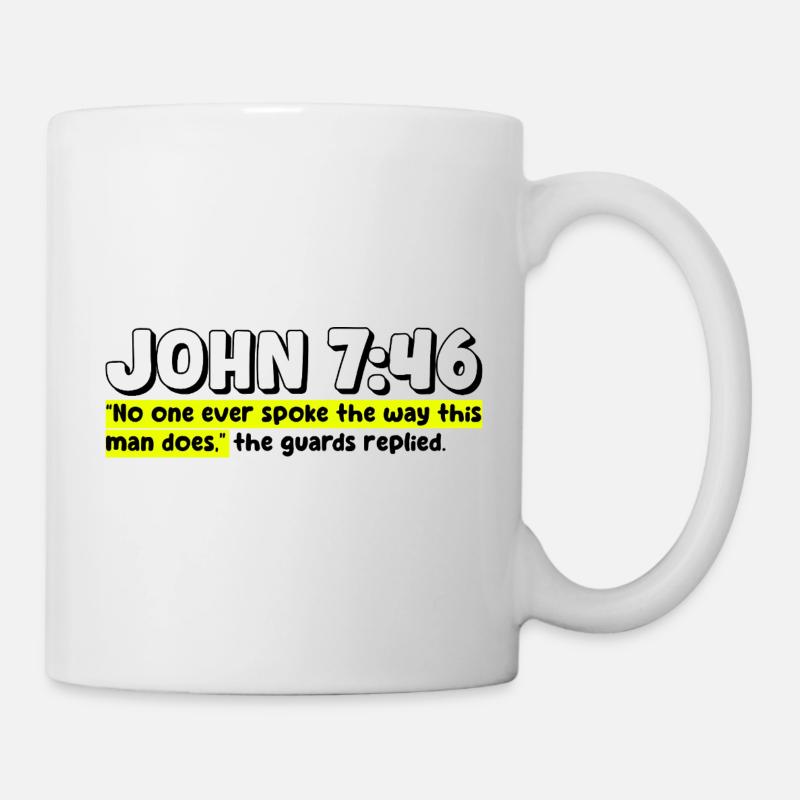 Jean 7:46 | Citation de la Bible - Mug blanc - blanc