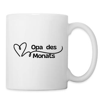 Opa des Monats Herz - Tasse - Weiß - Rechts
