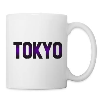 Neon-Tokio-Skyline-Nachtdesign - Tasse - Weiß - Rechts