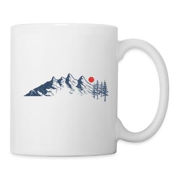 Majestätische Berglandschaft mit roter Sonne - Tasse - Weiß - Rechts
