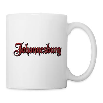 Johannesburg Schriftzug mit Gothic-Optik - Tasse - Weiß - Rechts