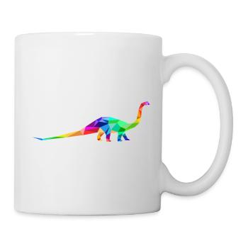 Colorful long-necked dinosaur made of polygons - Mug - white - Right