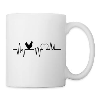 Poulet Coq Poule Heartbeat Poulets Fermier Fermier - Mug blanc - blanc - Droite