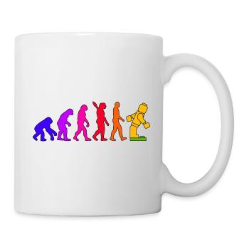 Clamping Brick Evolution Humanity Studded Brick - Mug - white - Right