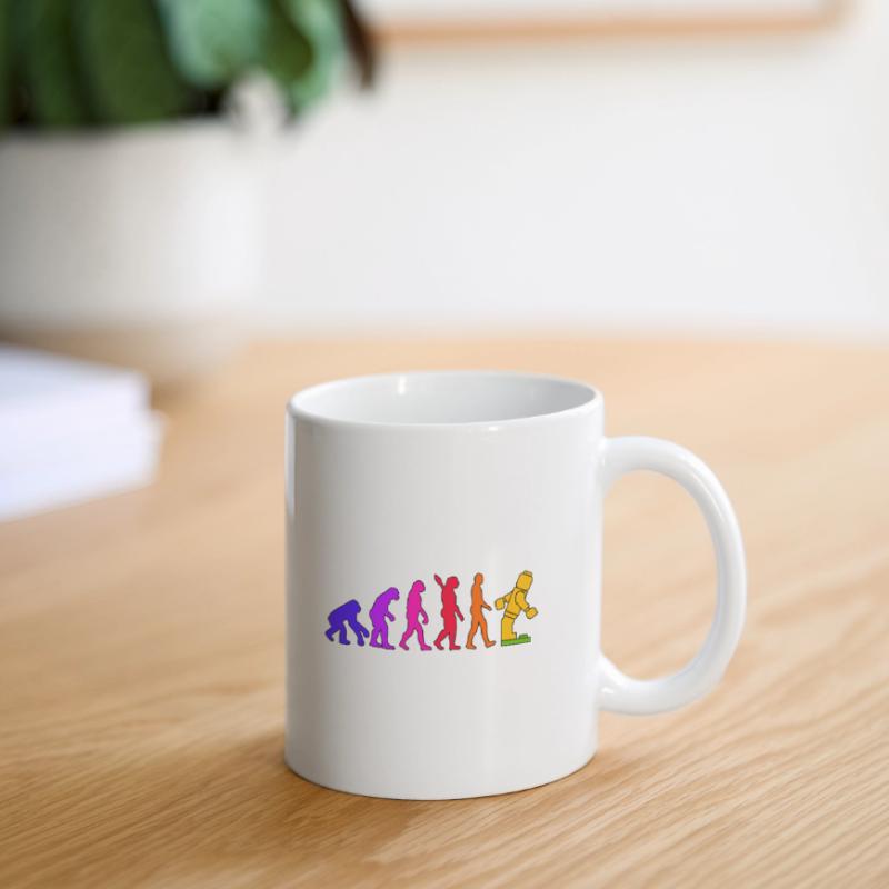 Brique de serrage Evolution Humanity Brique cloutée Mug blanc