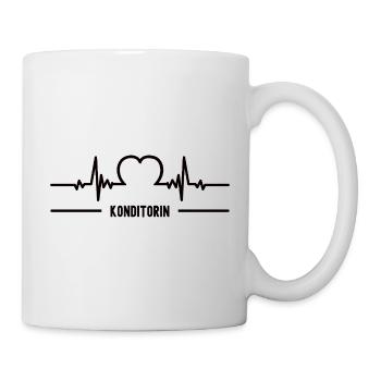 Battement de cœur chef pâtissier coeur ECG chef pâtissier femmes - Mug blanc - blanc - Droite