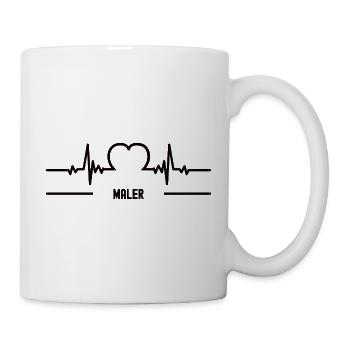 Herzschlag Maler Herz Bester Mann Malerei - Tasse - Weiß - Rechts