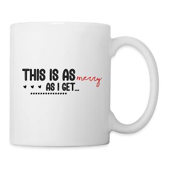 Logo Joyeux Rouge Script Sur Noir - Mug blanc - blanc - Droite