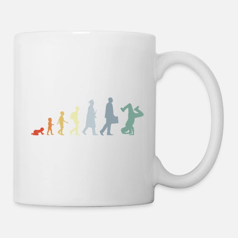 Vintage Breakdancer Evolution - Tasse - Weiß