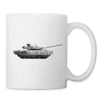 Monochrome Panzer Silhouette - Tasse - Weiß - Rechts