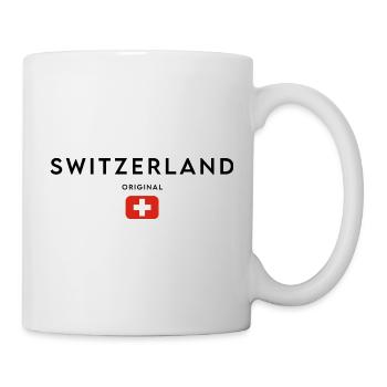 Drapeau suisse, fabriqué en Suisse - Mug blanc - blanc - Droite