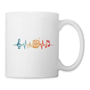 Waldhorn Herzschlag Waldhornist Orchester Musiker - Tasse - Weiß - Rechts