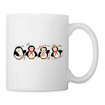 Lustige Pinguin-Weihnachten. Weihnachts-Pinguin - Tasse - Weiß - Rechts