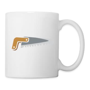 Illustration de scie de style bande dessinée - Graphique d’outil - Mug blanc - blanc - Droite