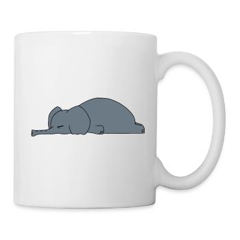 Fauler Elefant Schlaft Lustiger Sarkasmus Tierdesign - Tasse - Weiß - Rechts