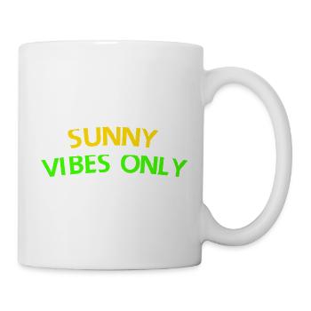 Sunny Vibes Only Typografie T-Shirt - Tasse - Weiß - Rechts