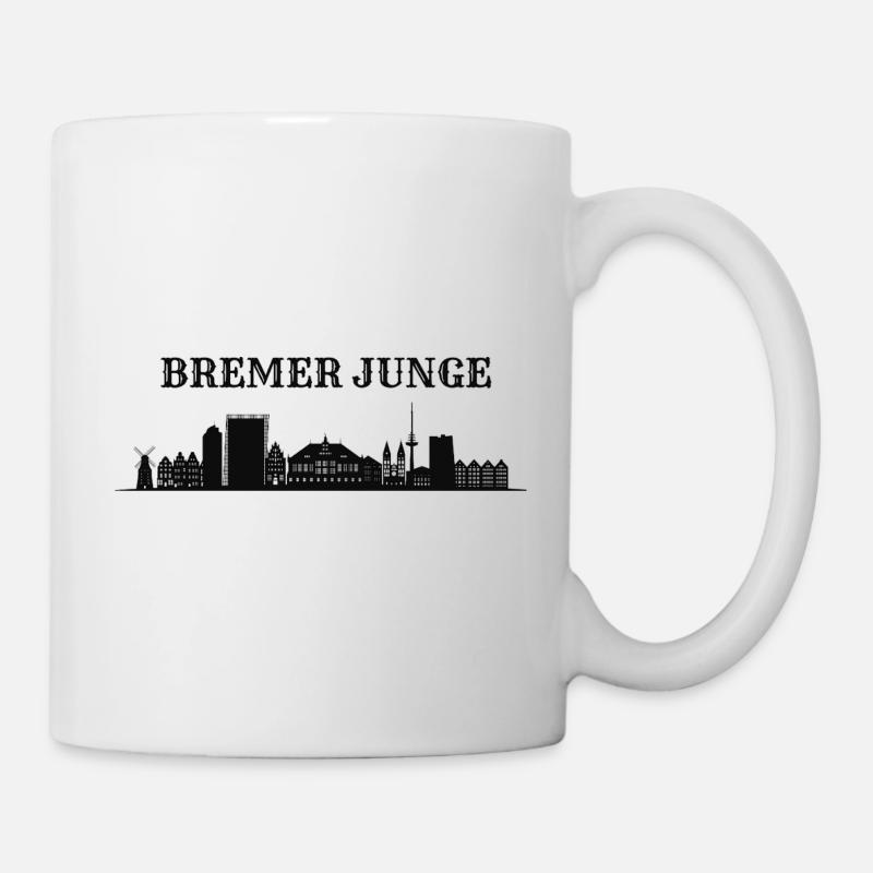 Bremer Junge Skyline Silhouette - Tasse - Weiß
