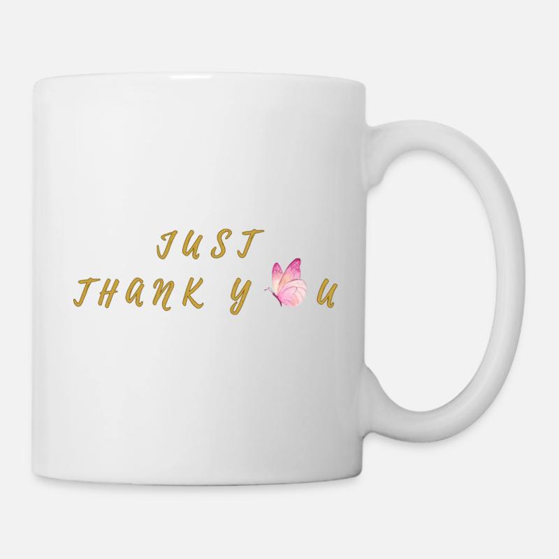 Merci Butterfly Gold Lettering - Mug blanc - blanc
