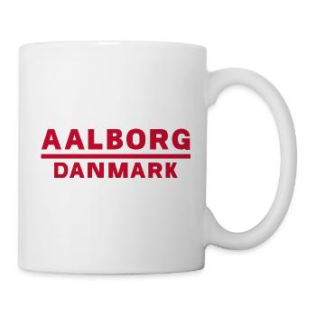 Aalborg Dänemark Rot Farbige Typografie - Tasse - Weiß - Rechts