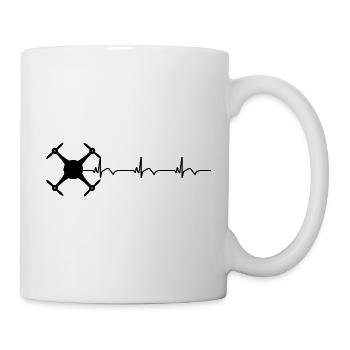 Drohne Drohnenpilot EKG Herzschlag - Tasse - Weiß - Rechts