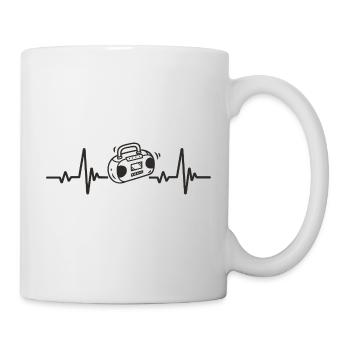 Boombox Radio Ghetto Blaster Music Rhythm Heart - Mug - white - Right